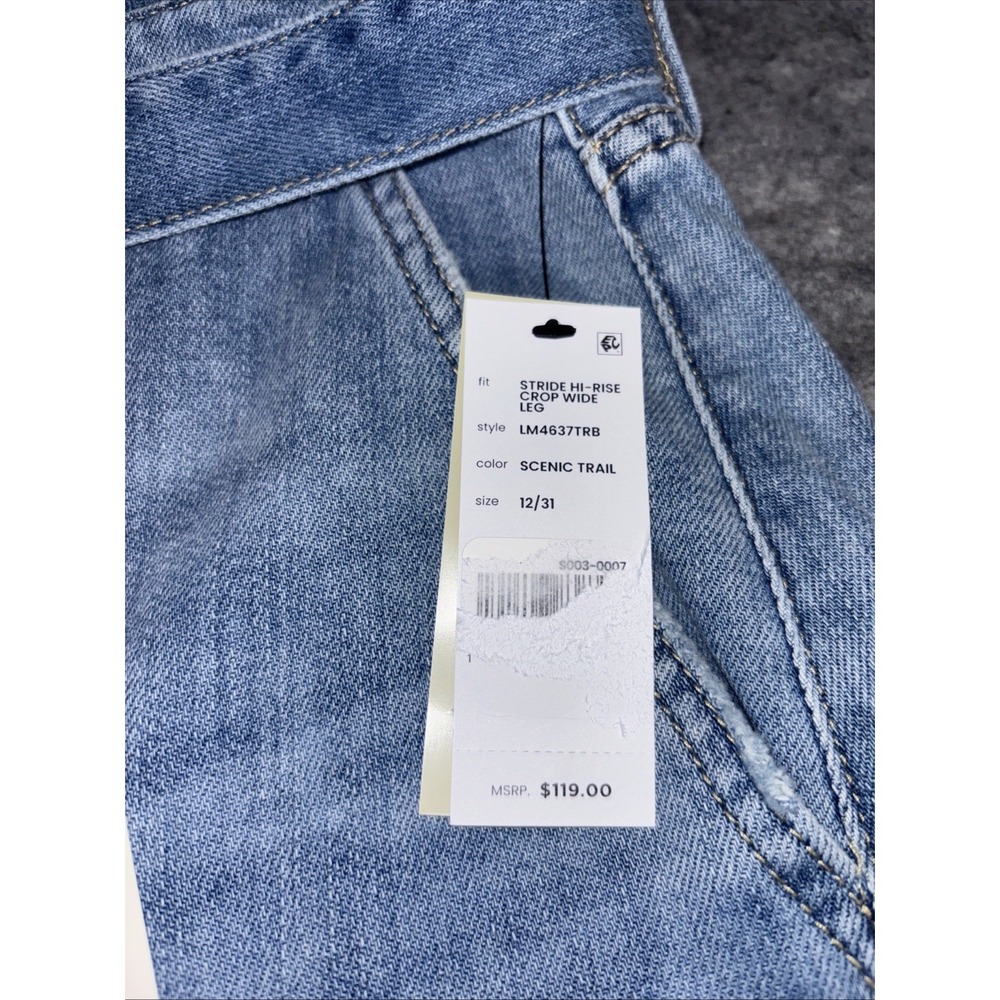 New Liverpool Belted Jeans Women's 31 Light Wash Stride Hi-Rise Wide Leg - Picture 3 of 15